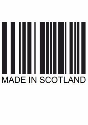 Black Barcode On White Background Made In Scotland Tshirt