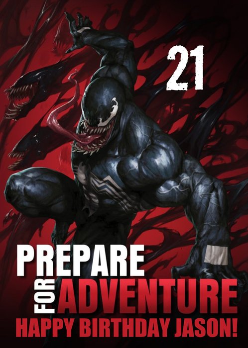 Marvel Venom Prepare For Adventure Birthday Card