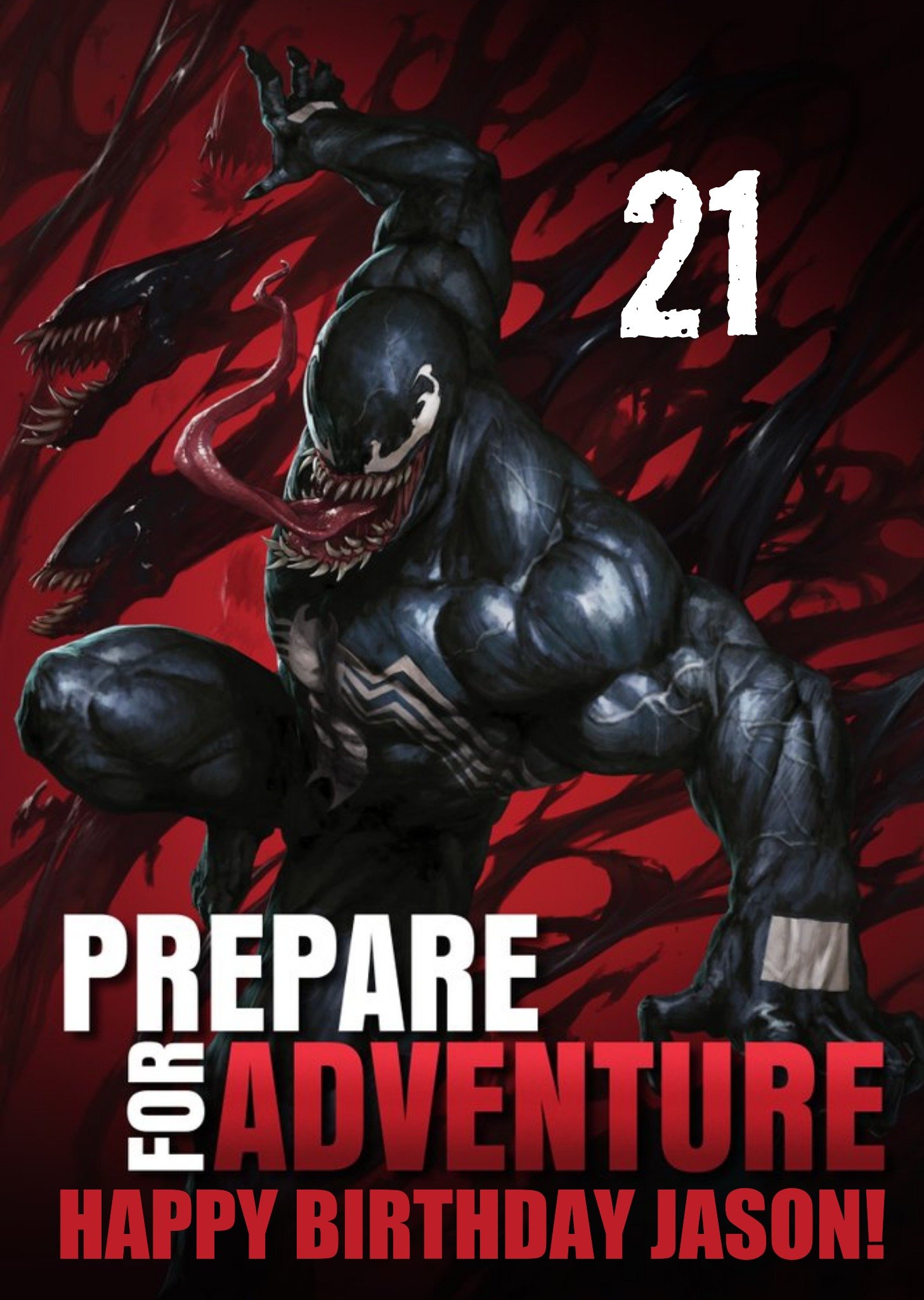 Marvel Venom Prepare For Adventure Birthday Card, Large