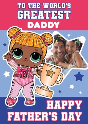 LOL Surprise Baseball Greatest Daddy Photo Upload Father's Day Card