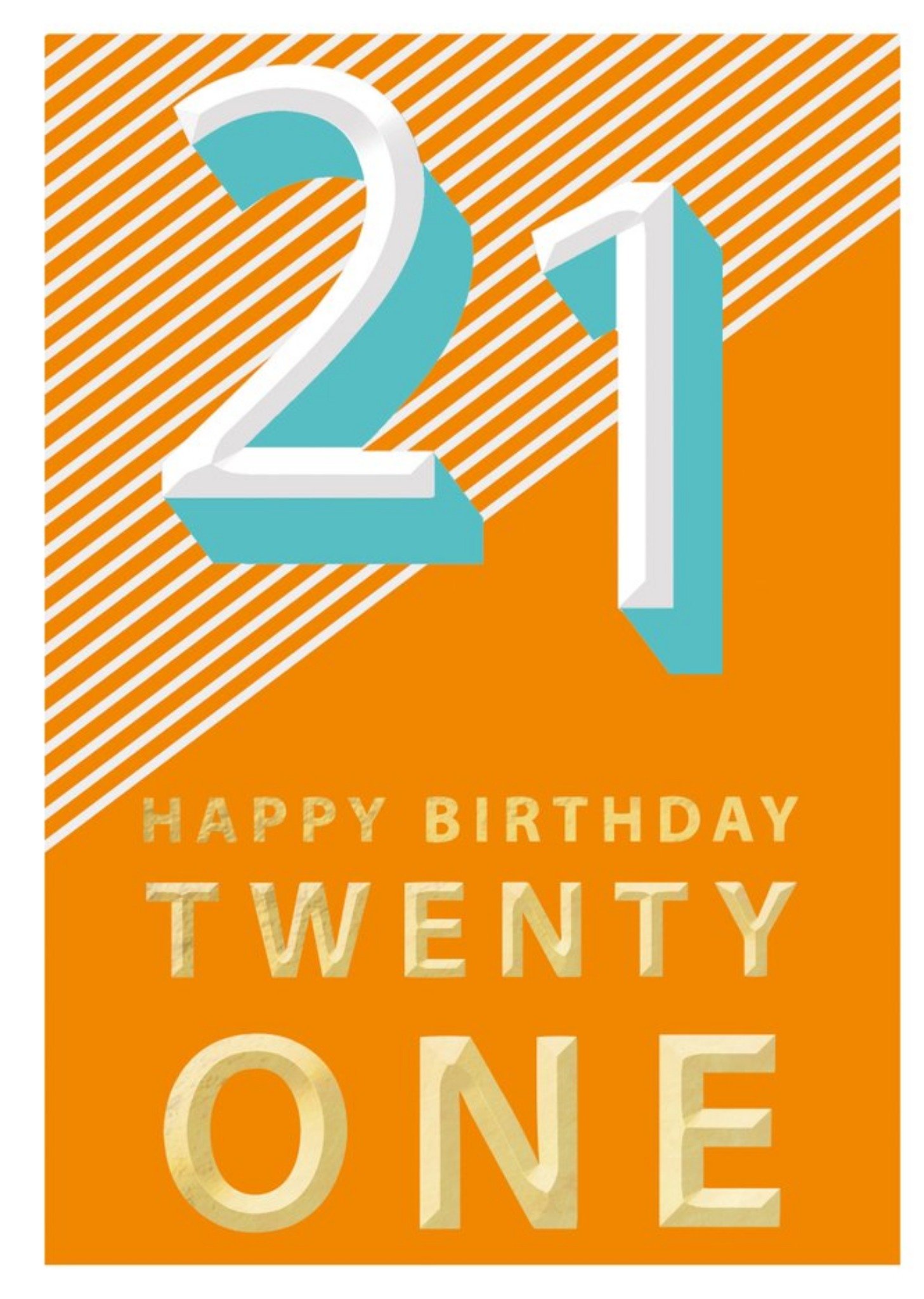 21 Happy Birthday Block Colour Card Ecard