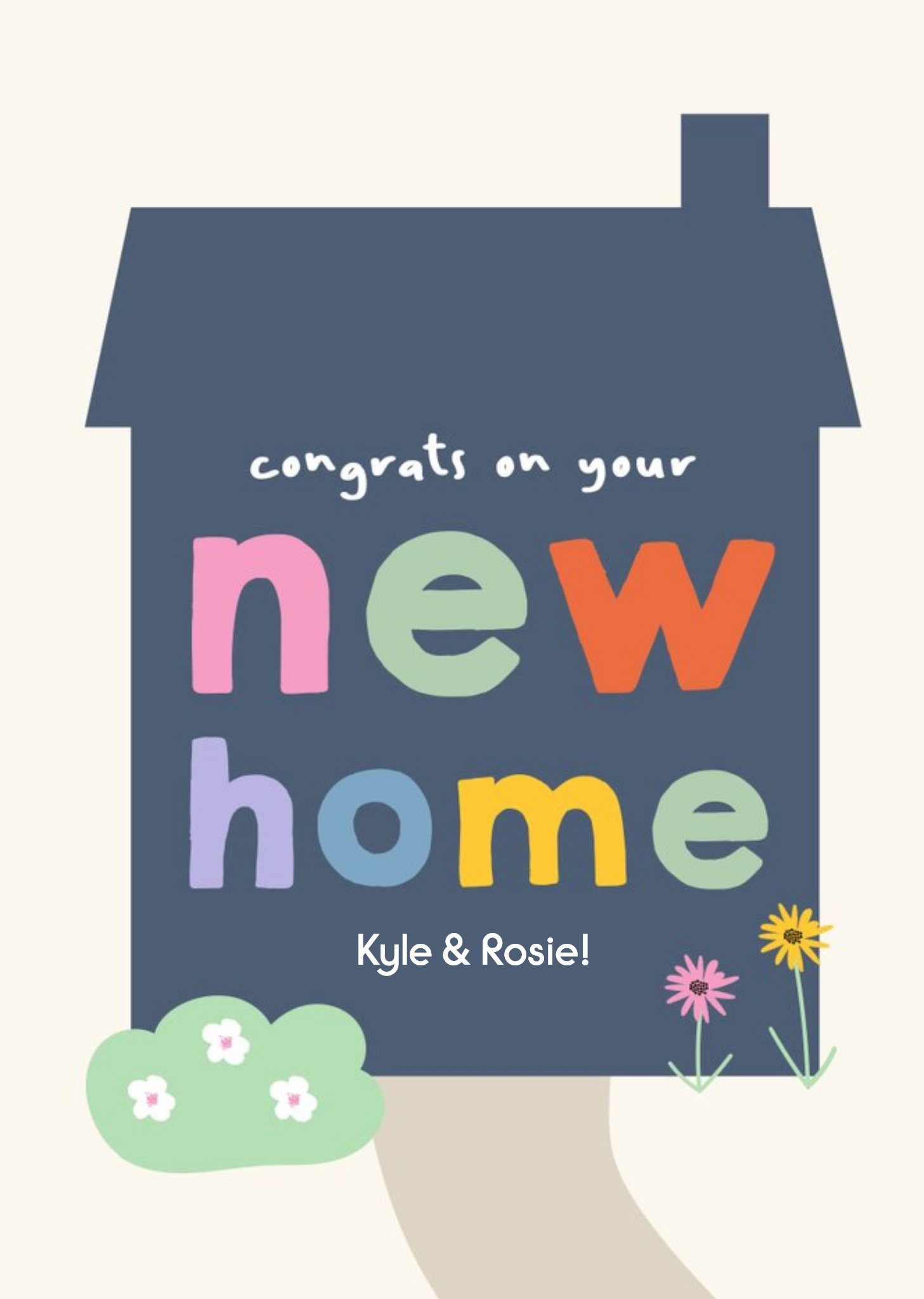 Friends Happy Go Lucky Colourful New Home Home & Garden Card Ecard