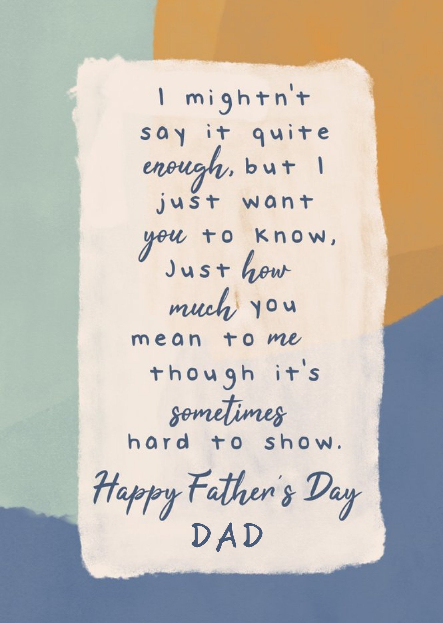 You Mean So Much To Me Sentimental Verse Fathers Day Card Ecard