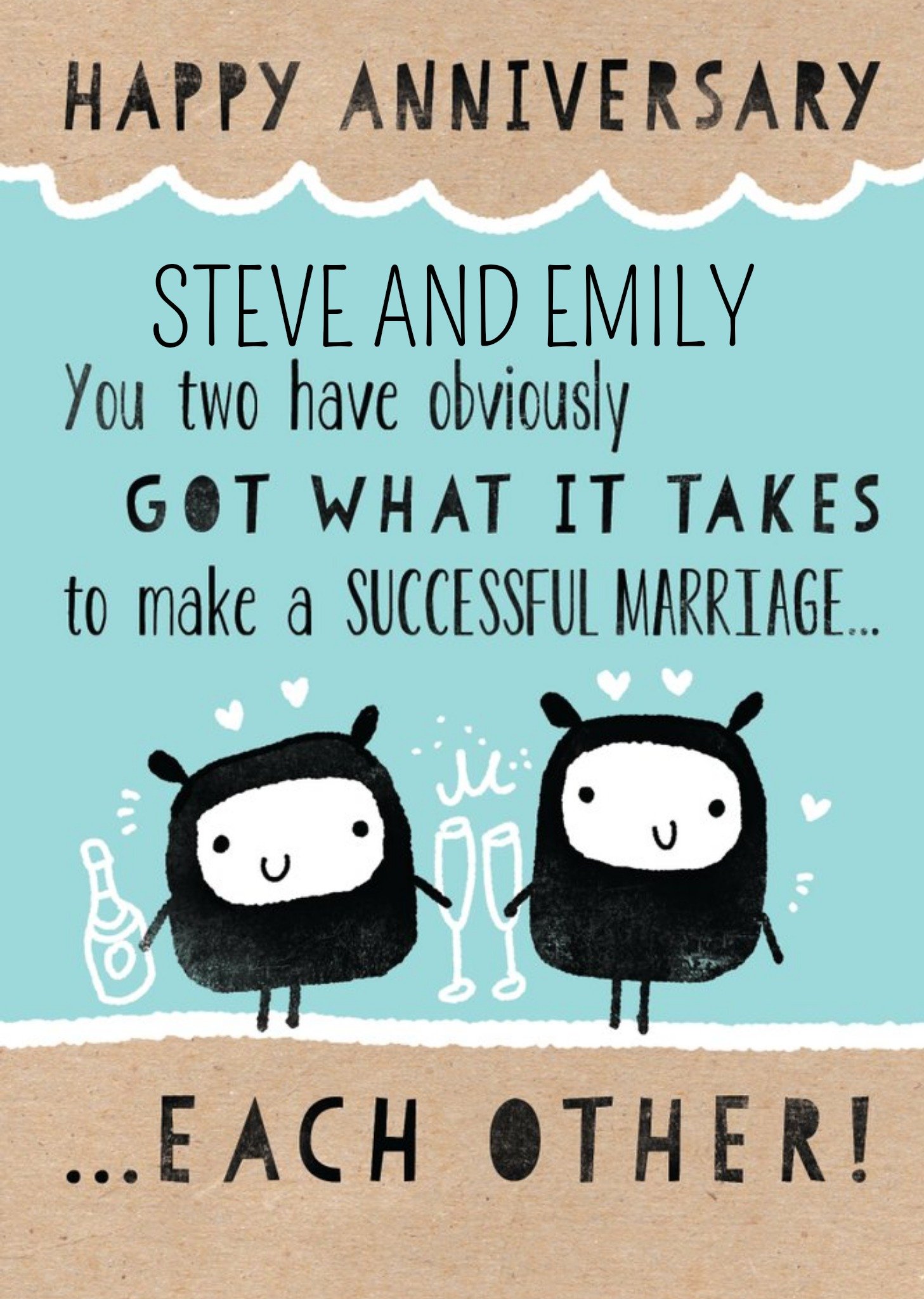 You Two Have What It Takes Cute Personalised Happy Anniversary Card Ecard