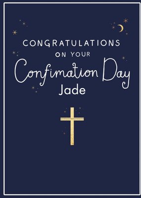 Clintons Simple Typographic Customisable Confirmation Day Card