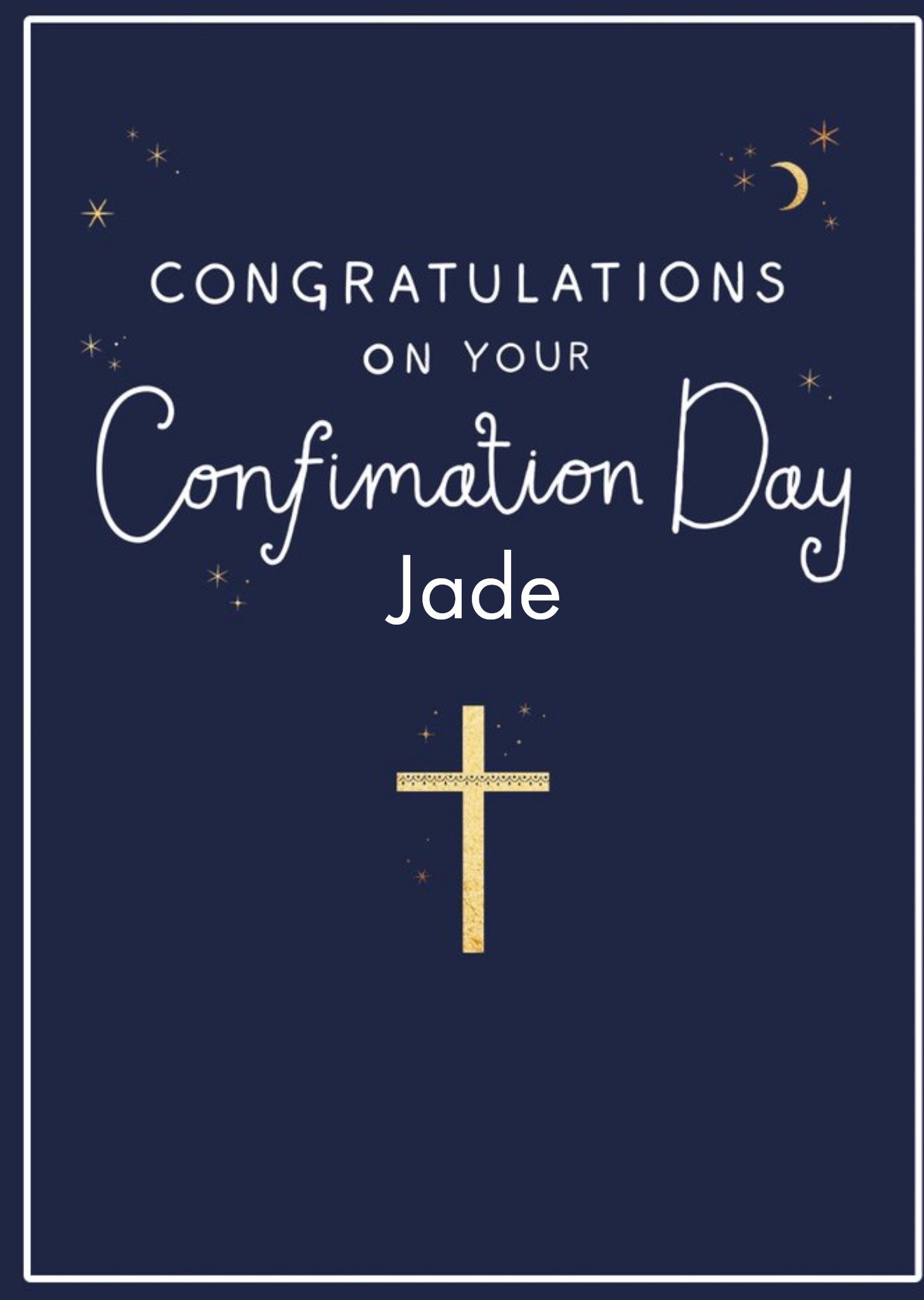 Moonpig Clintons Simple Typographic Customisable Confirmation Day Card, Large
