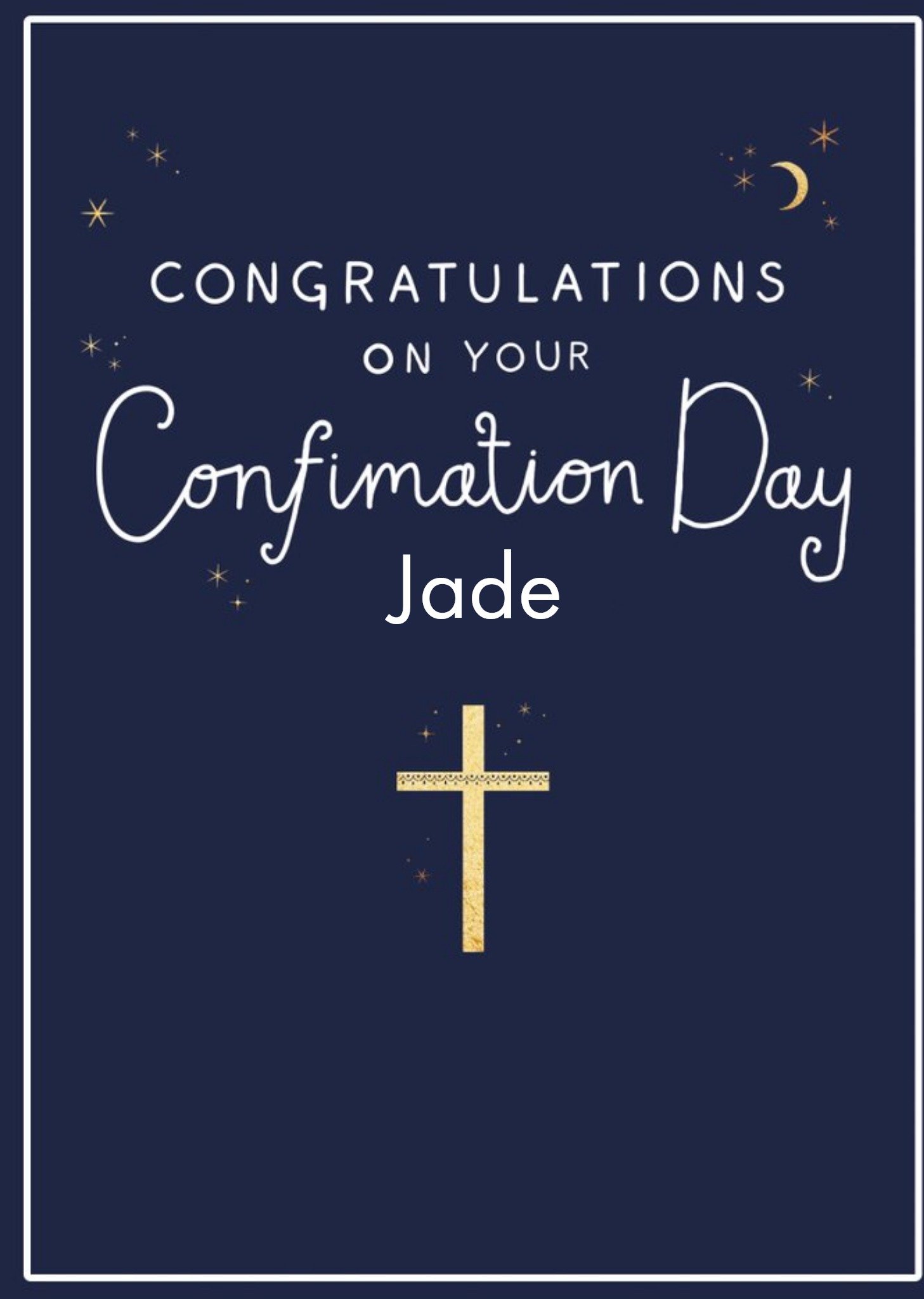 Clintons Simple Typographic Customisable Confirmation Day Card Ecard