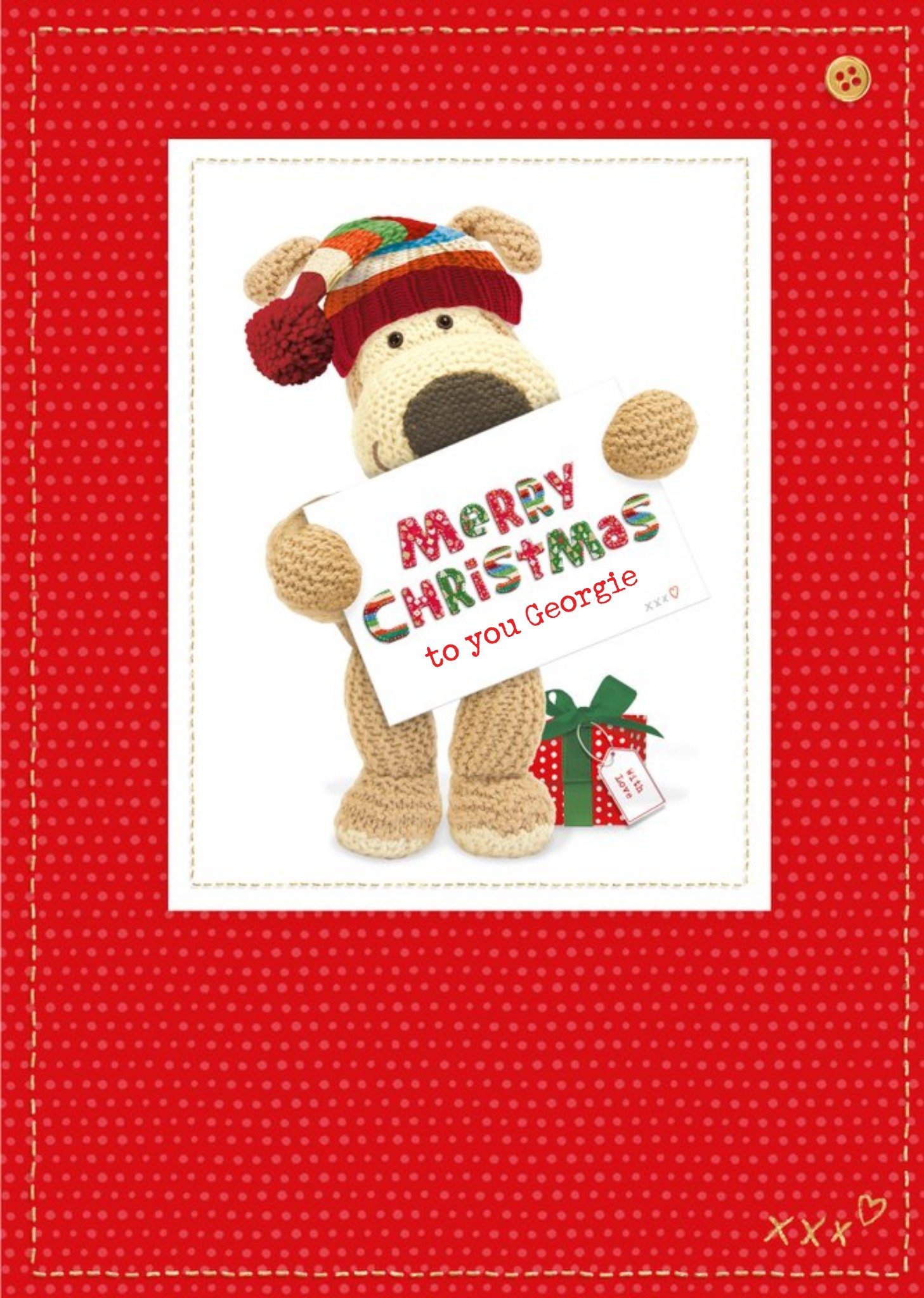 Boofle Merry Christmas Sign Personalised Card, Large