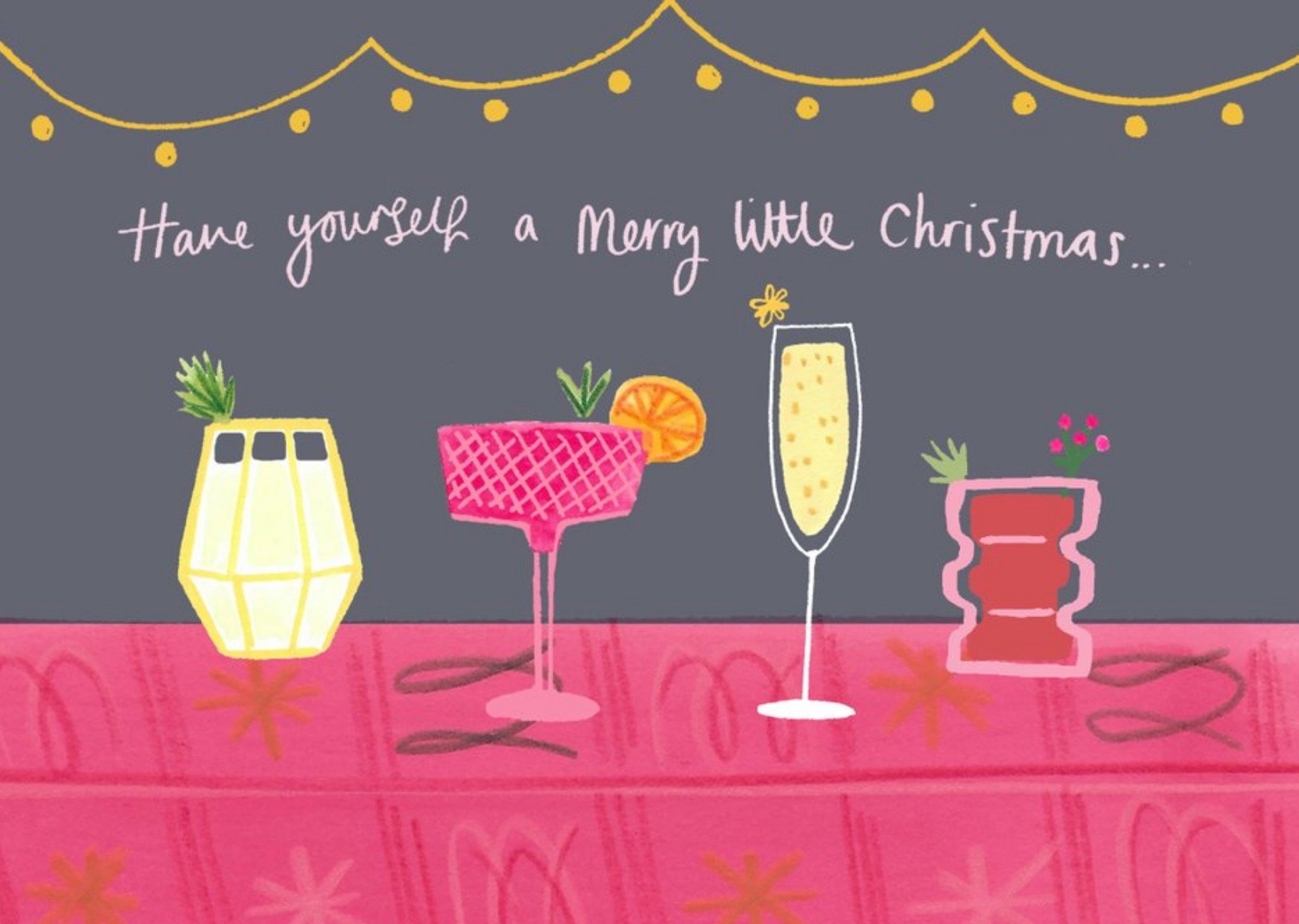 Moonpig Have Yourself A Merry Little Christmas Cocktail Card, Large