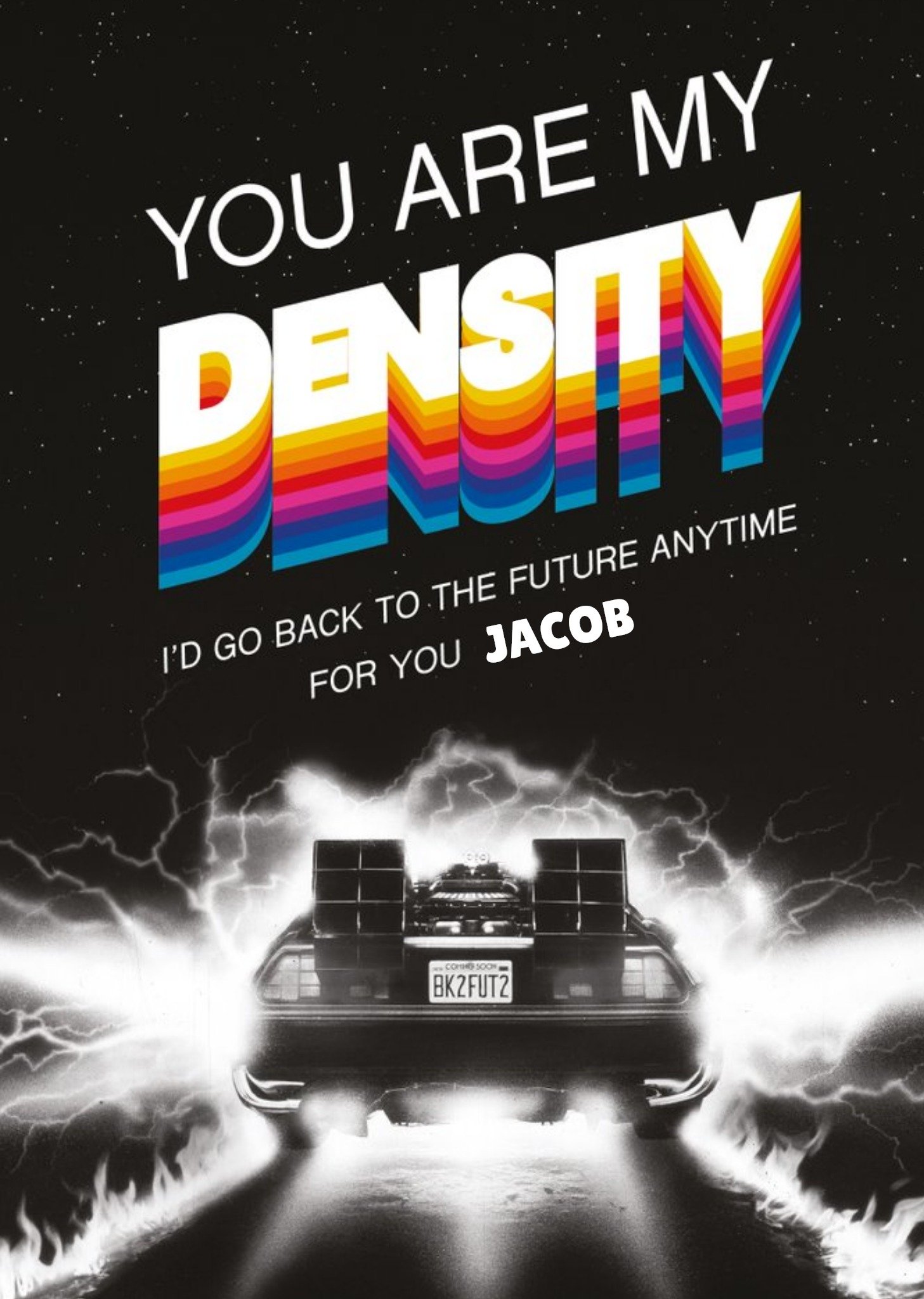 Moonpig Back To The Future You Are My Density Personalised Valentines Card, Large