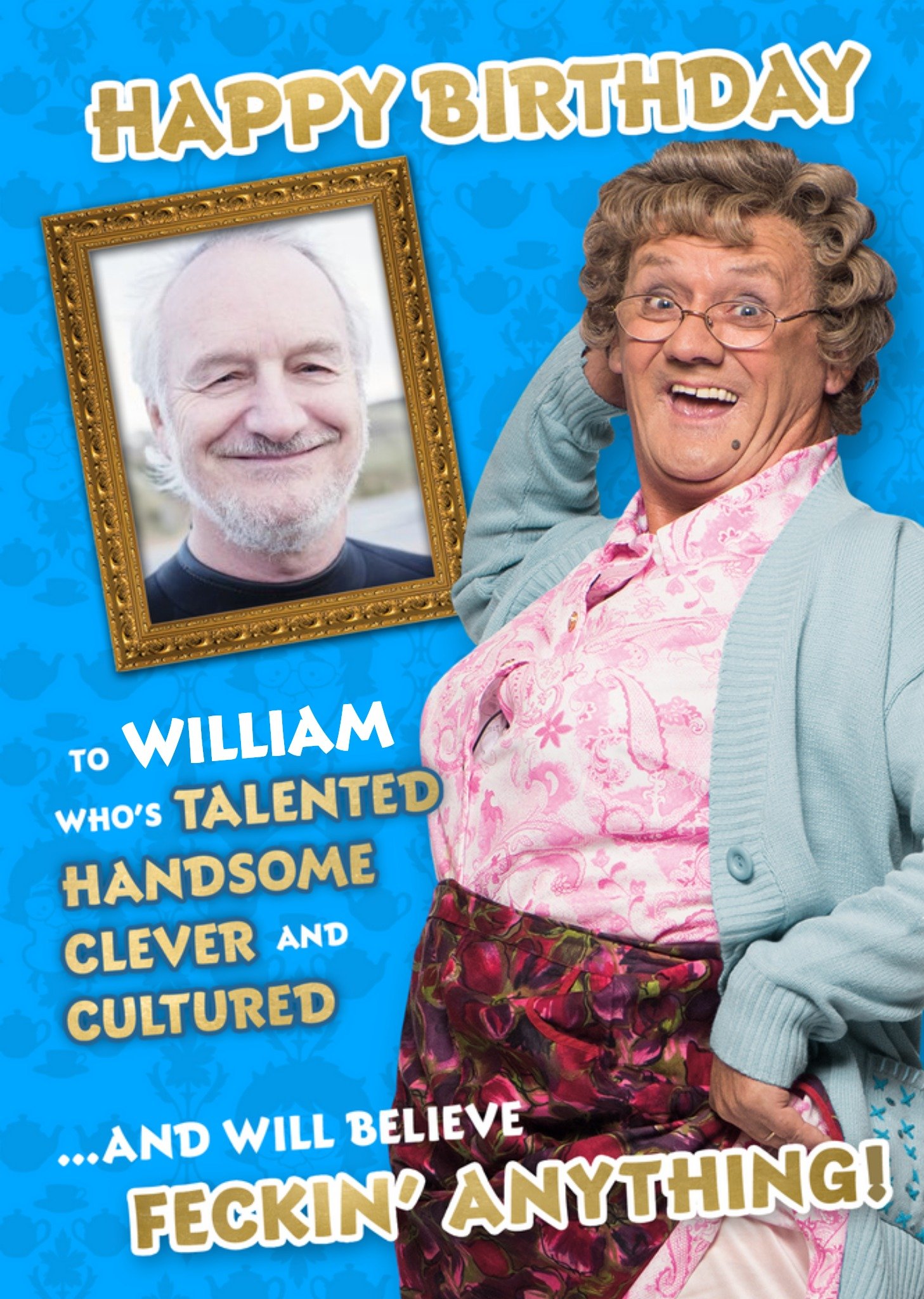 Mrs Brown's Boys Funny Humour Comedy Birthday Photo Upload Card, Large