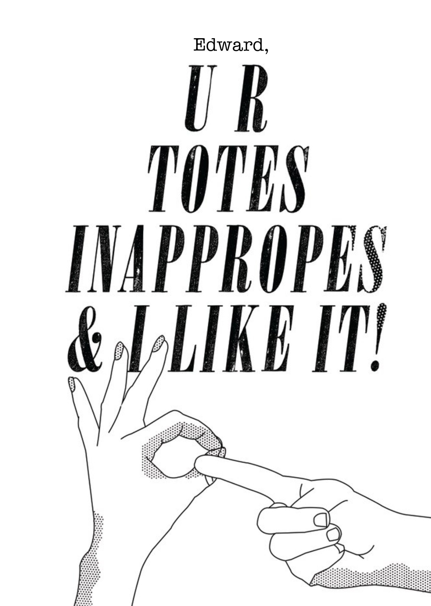 Moonpig U R Totes Inappropes Funny Personalised Happy Birthday Card, Large