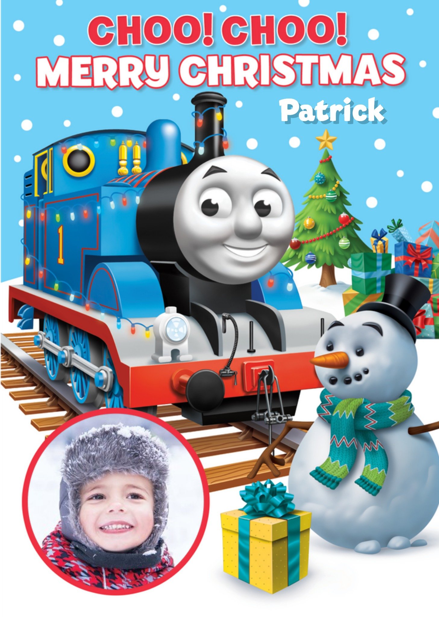 Thomas & Friends Thomas And Friends Photo Upload Christmas Card, Large