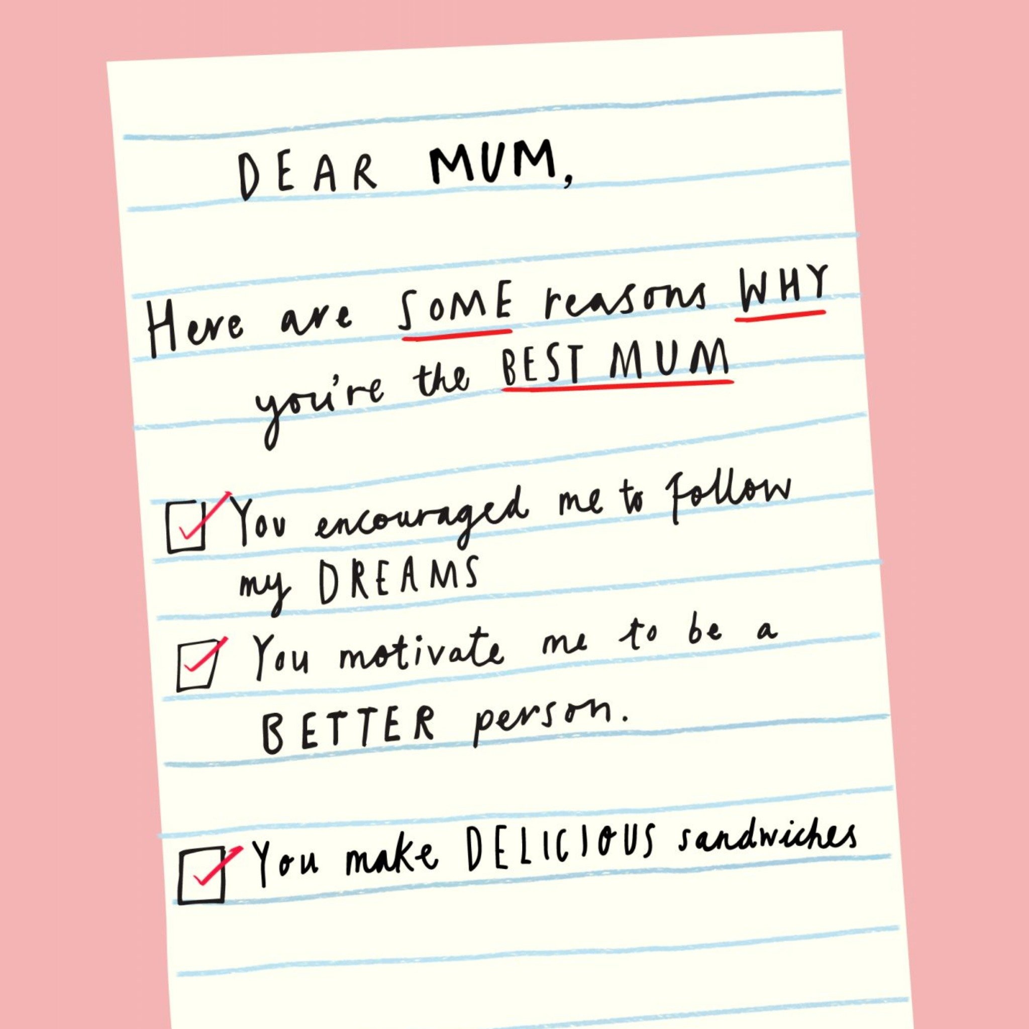 Here Are Some Reasons Why You're The Best Mother's Day Card, Square