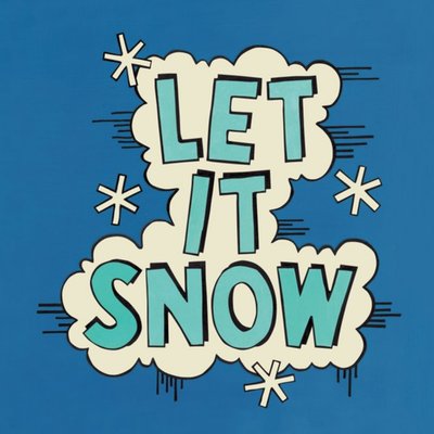 Comic Book Style Let It Snow Christmas Card