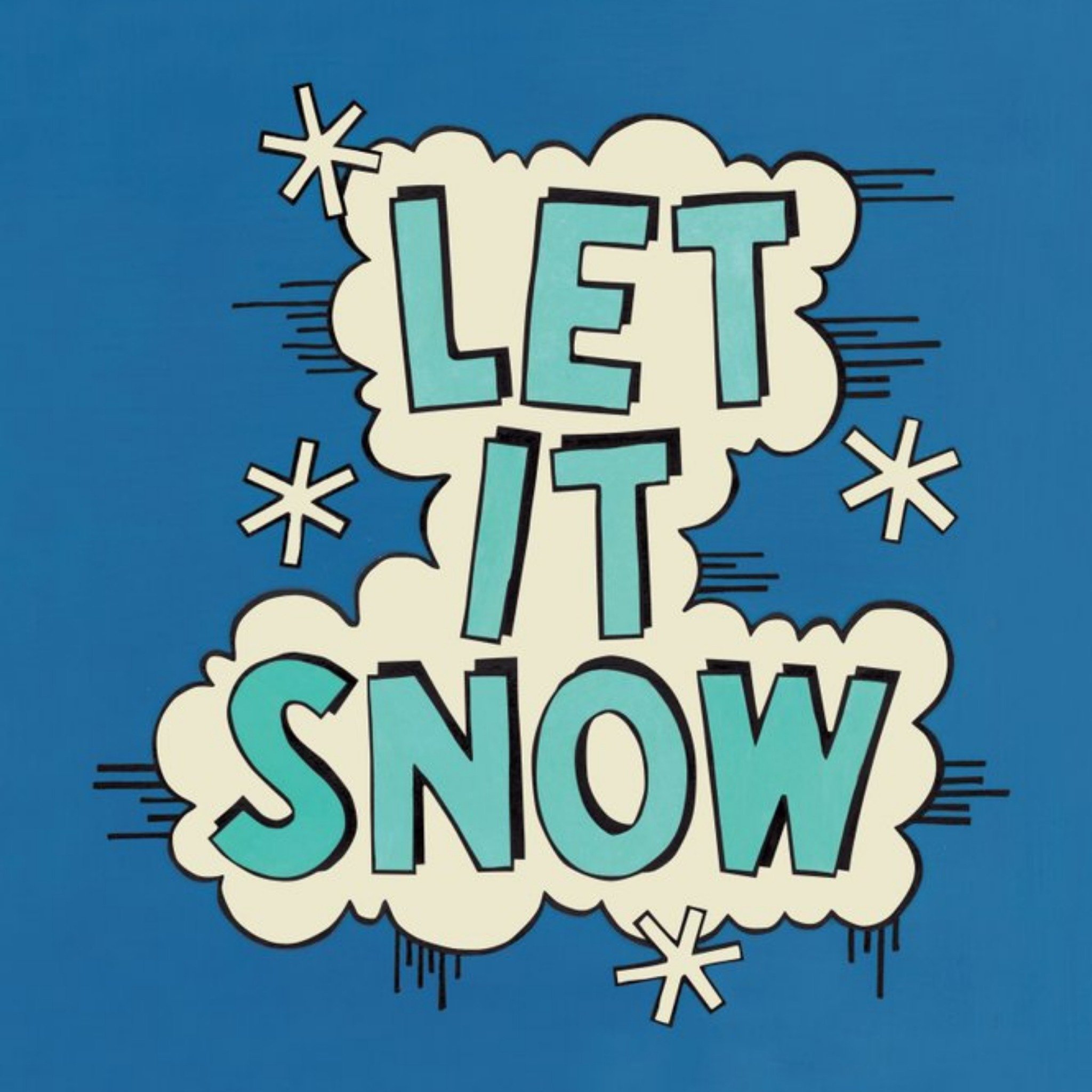 Comic Book Style Let It Snow Christmas Card, Square