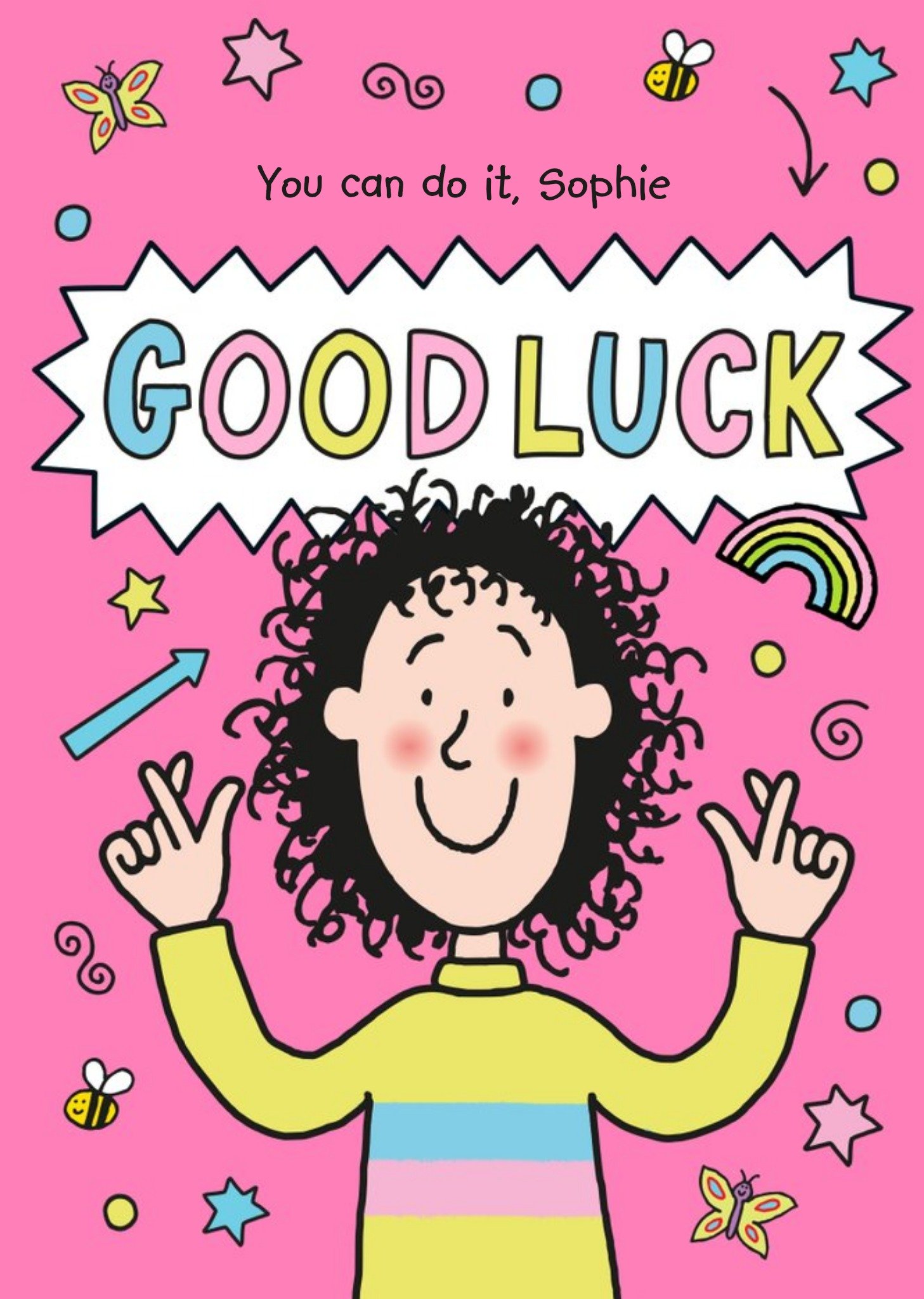 Tracy Beaker Illustrated Good Luck Card