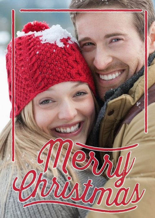 Merry Christmas Overlay Personalised Photo Upload Christmas Card