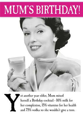 funny Mum Birthday Card - Yet another year older - Photo upload