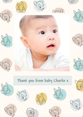 Disney Thumper Bambi Thank You From Baby Boy Photo Upload Card
