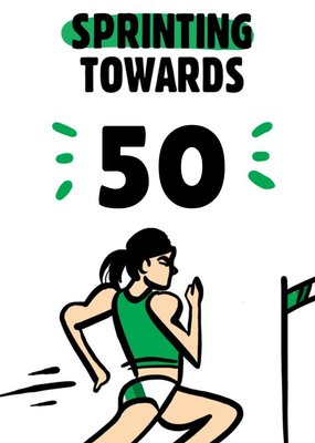 Olympic Female Sprinter 50th Birthday Card