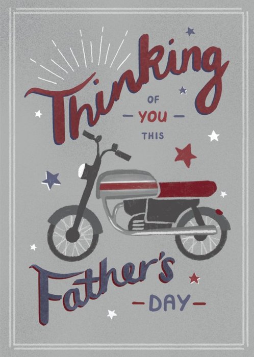Motor Bike Illustration Thinking Of You This Father's Day Card