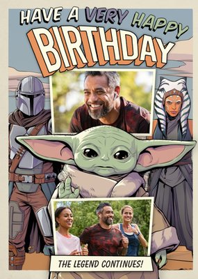 Star Wars The Mandalorian Very Happy Birthday Photo Upload Card