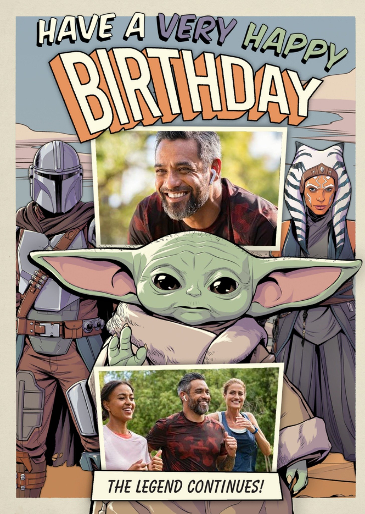 Star Wars The Mandalorian Very Happy Birthday Photo Upload Card Ecard