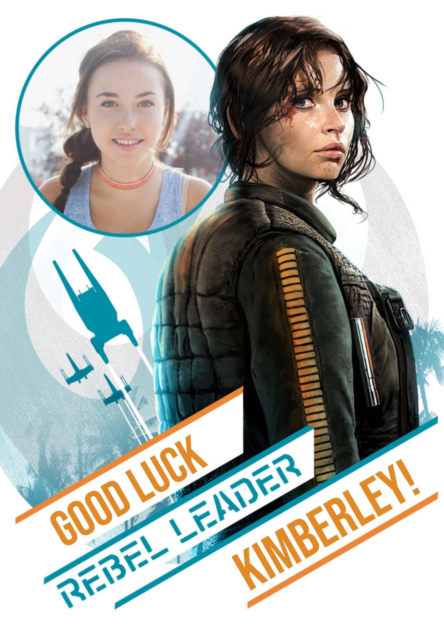 Disney Star Wars Rogue One Rebel Leader Photo Card Ecard