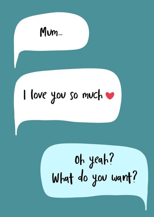 Gabi & Gaby Funny Illustrated Speech Bubbles Mum Card