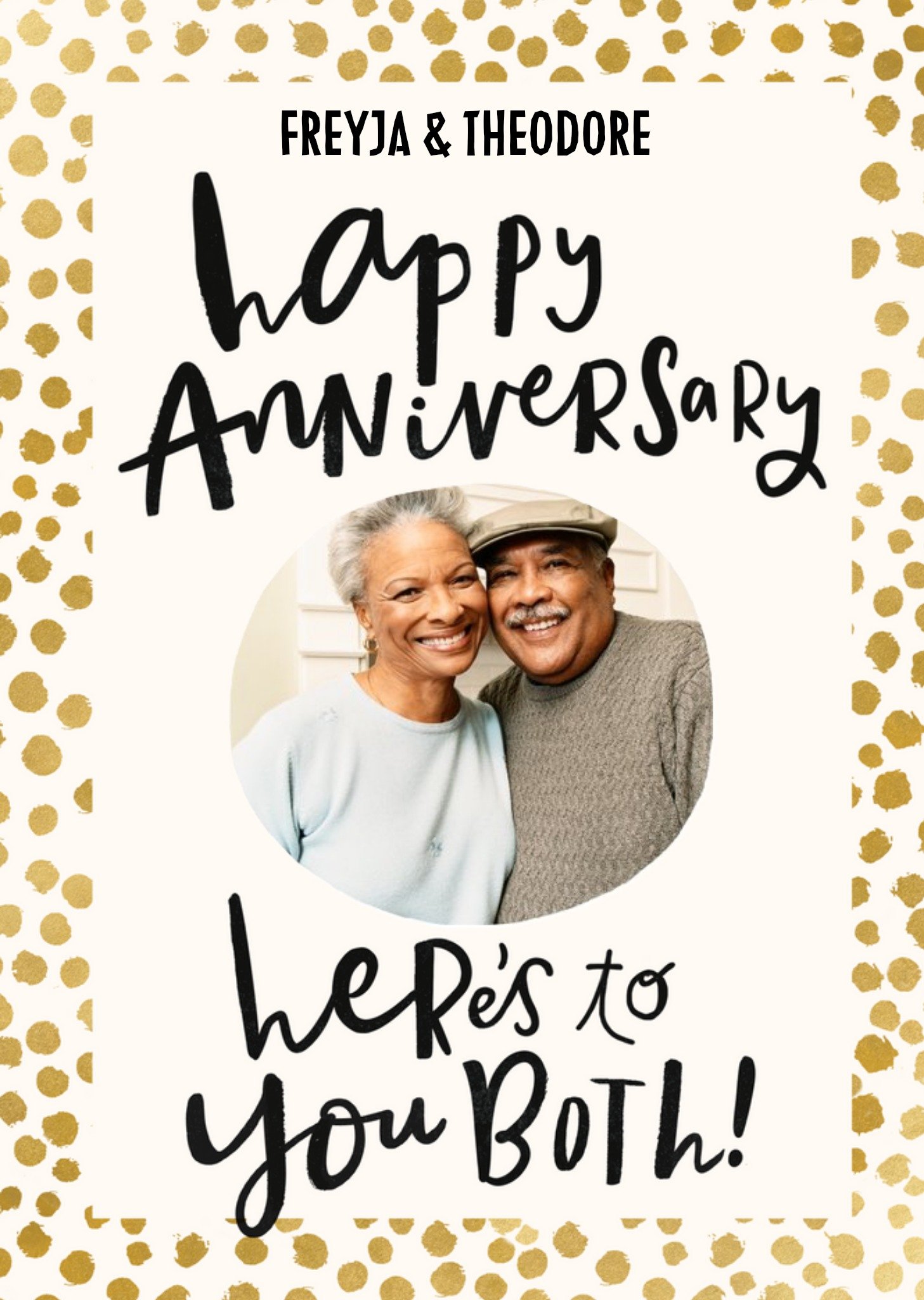 Photo Upload Typographic Anniversary Card