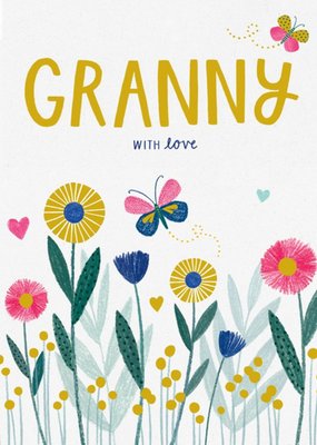 GUK Bright Floral Illustrated Granny Card