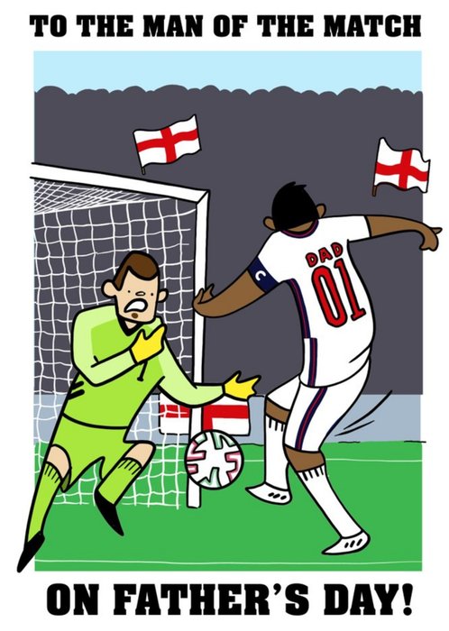 England Footballer Man Of The Match Father's Day Card