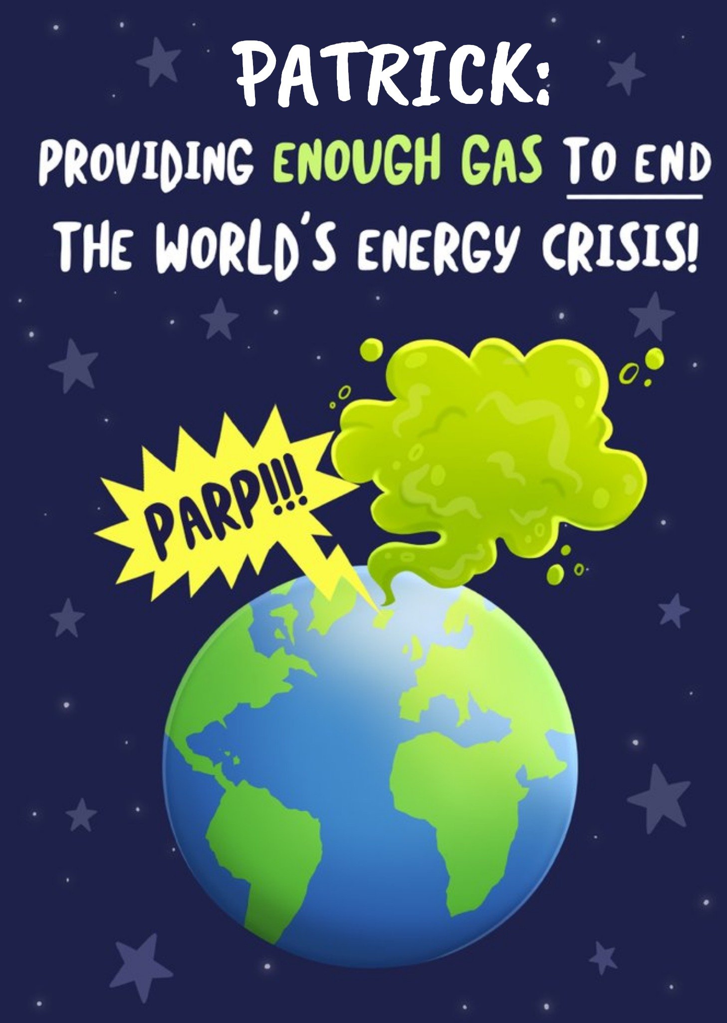 Moonpig Providing Enough Gas Funny Energy Crisis Birthday Card, Large