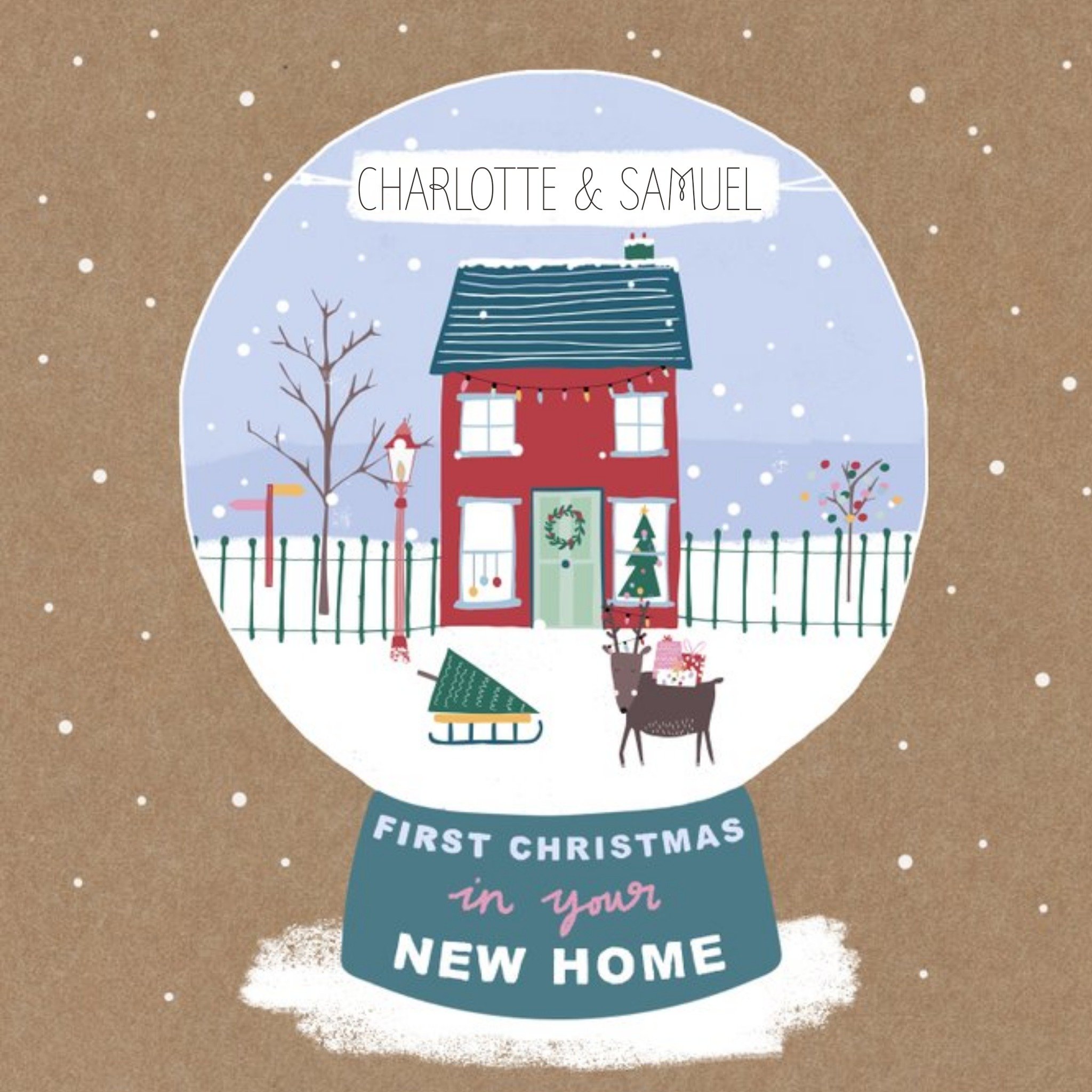 New Home Christmas Personalised Card, Square