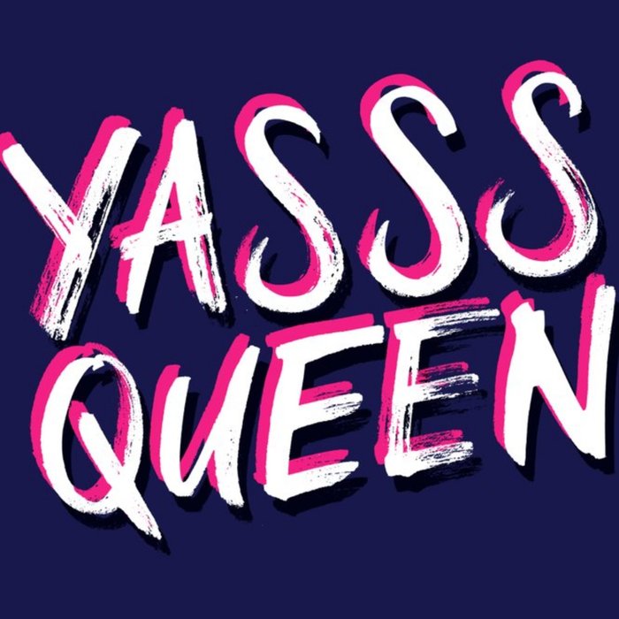 Yaassss Queen Same-Sex Valentine's Day Square Card