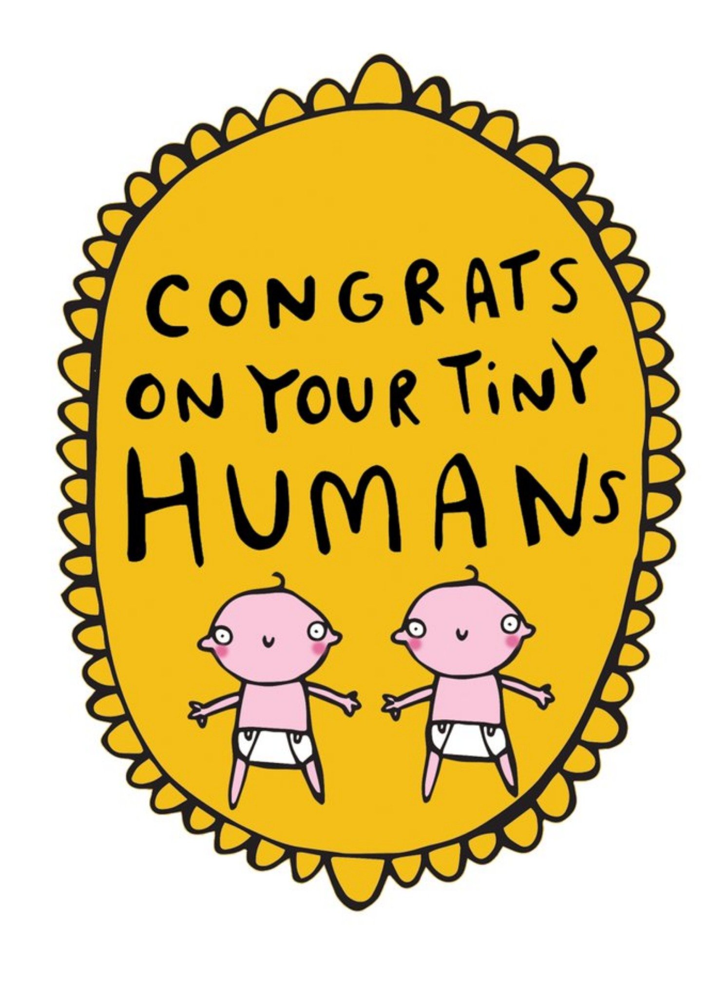 Moonpig Congrats On Your Tiny Humans Twins New Baby Card, Large