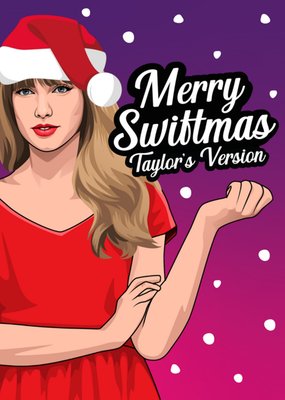 Funny Pun Topical Merry Swiftmas Illustration Christmas Card