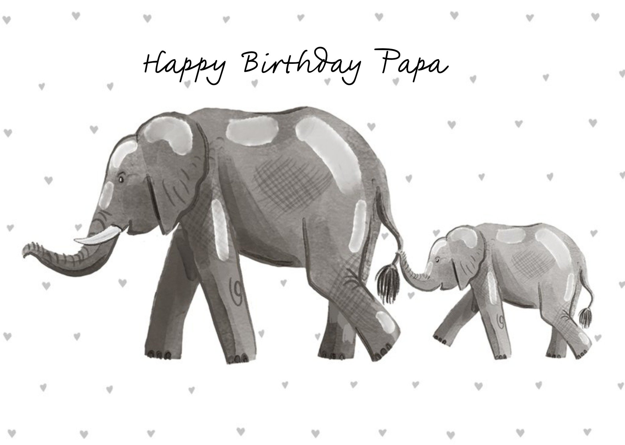 Moonpig Okey Dokey Design Cute Illustrated Father & Son Elephant Birthday Card Ecard