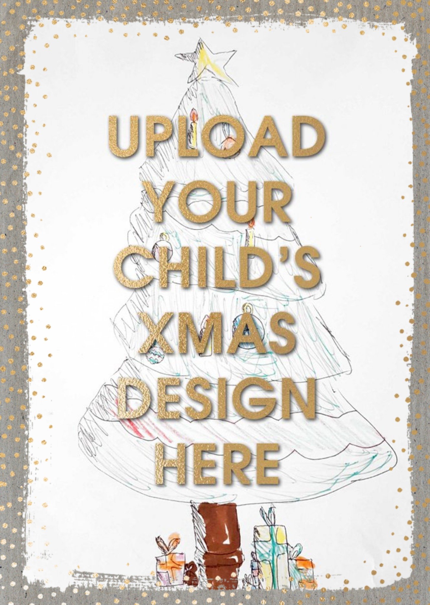 Silver And Gold Speckled Frame Create Your Own Photo Upload Christmas Card Ecard