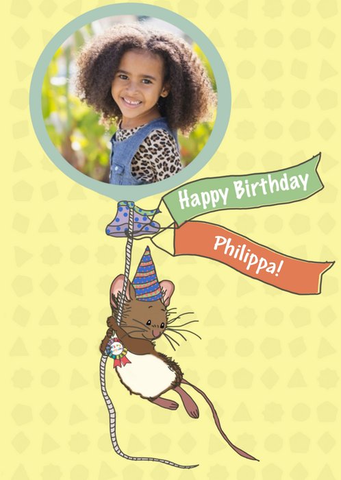 Kids Birthday Card - cute - photo upload - animals - mice