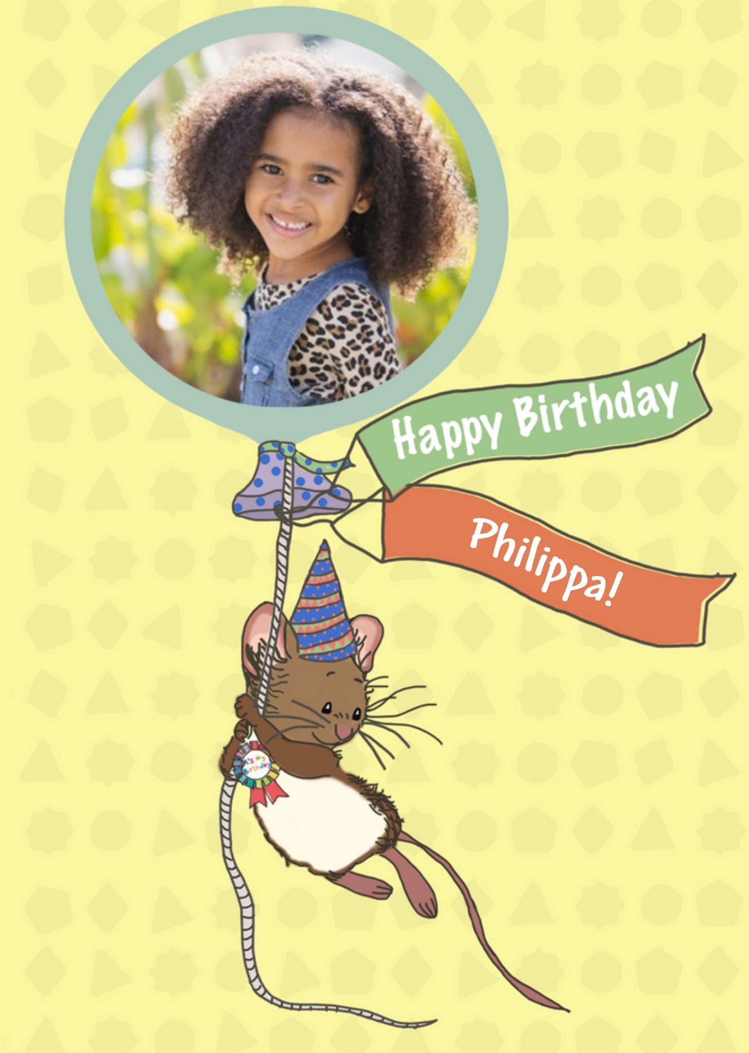 Kids Birthday Card - Cute - Photo Upload - Animals - Mice Ecard