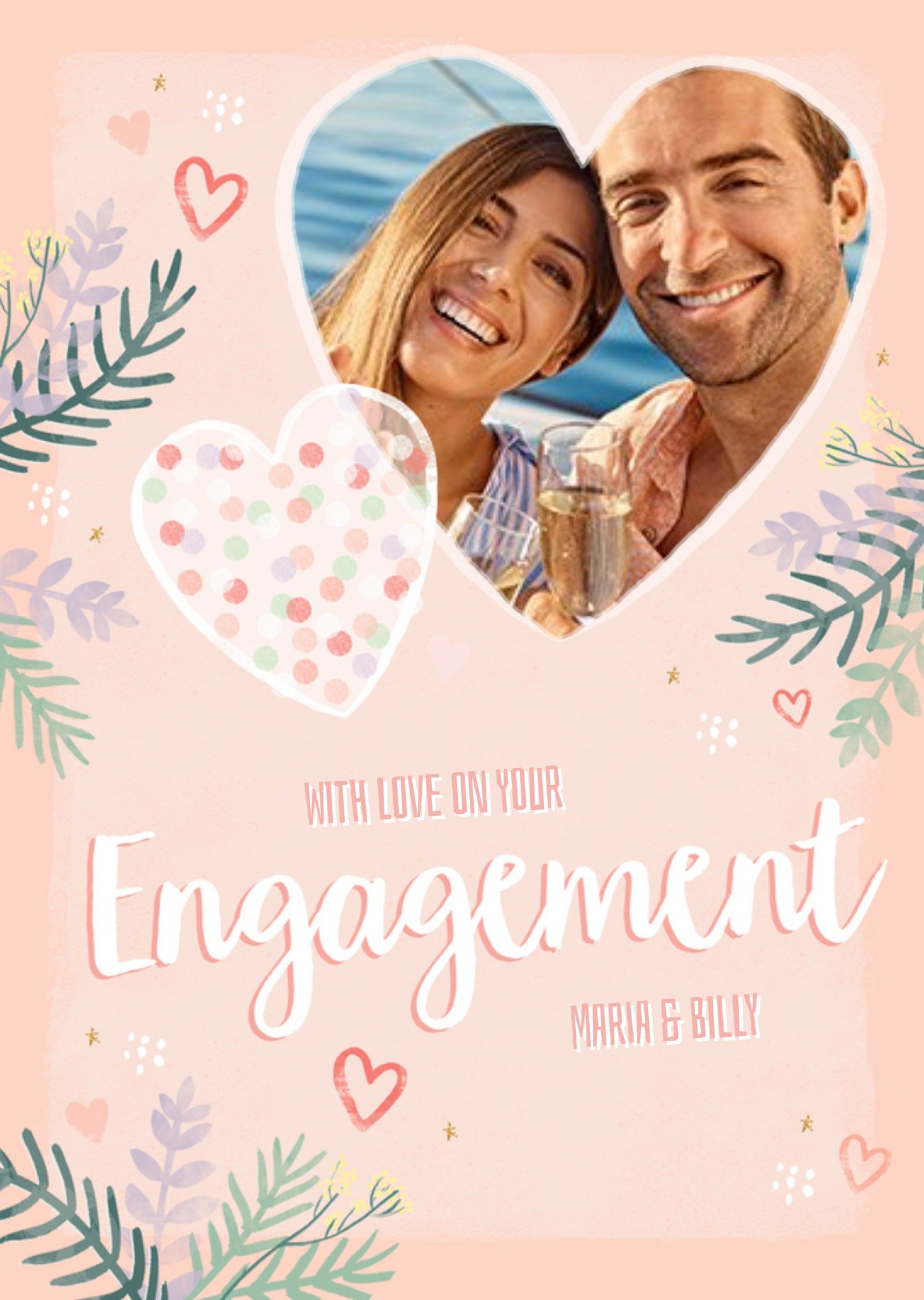 Love Hearts Studio Sundae Wonder Wish Love Engagement Photo Upload Card, Large