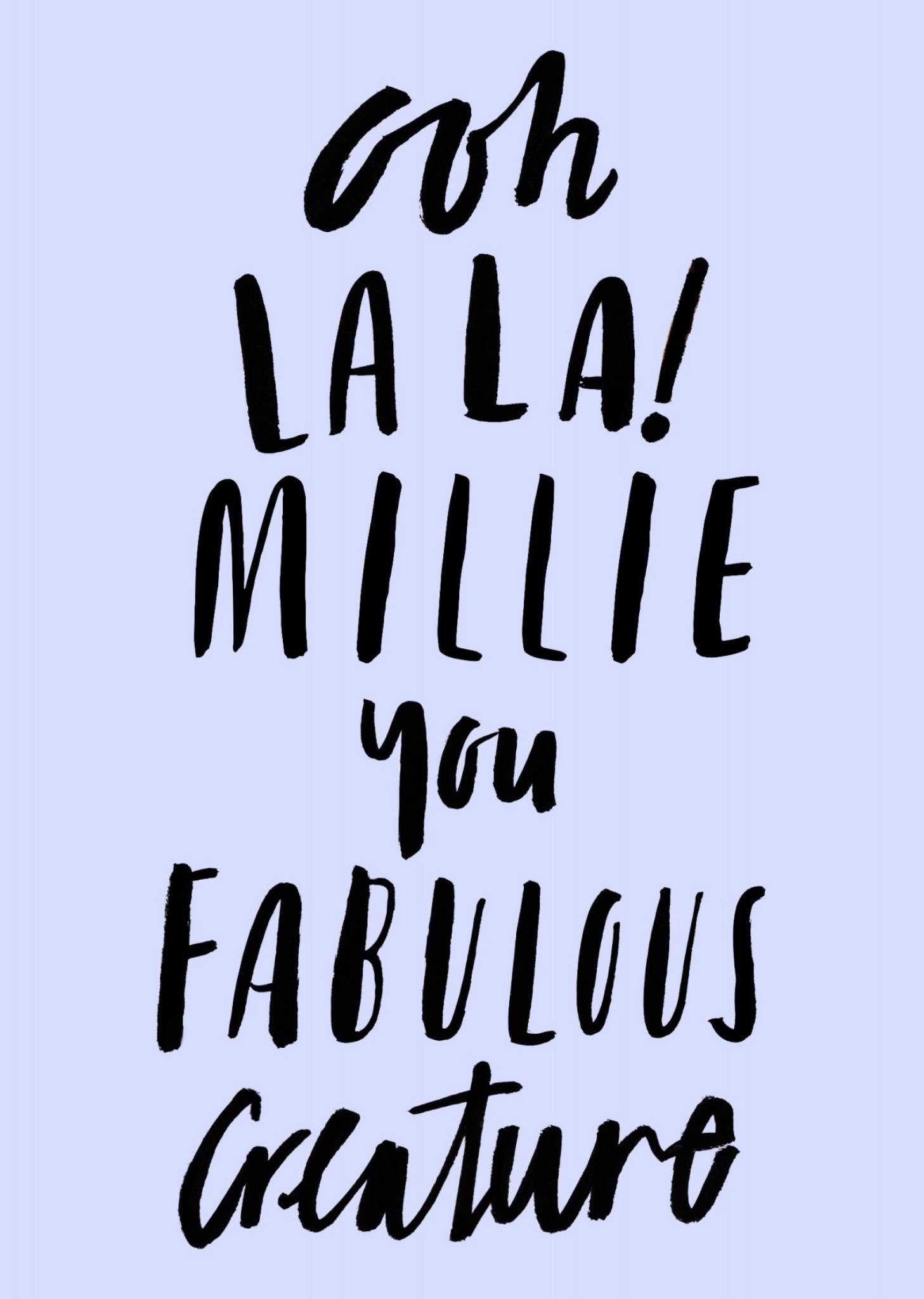 Personalised Ooh La La You Fabulous Creature Card