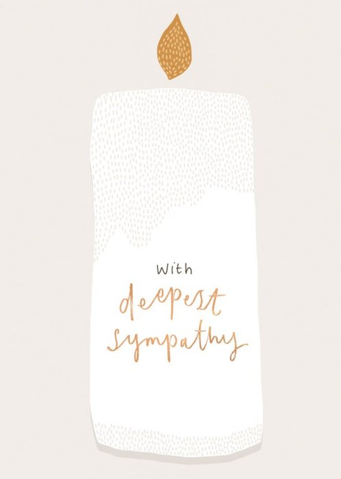 Simple Illustrated Candle With Deepest Sympathy Card