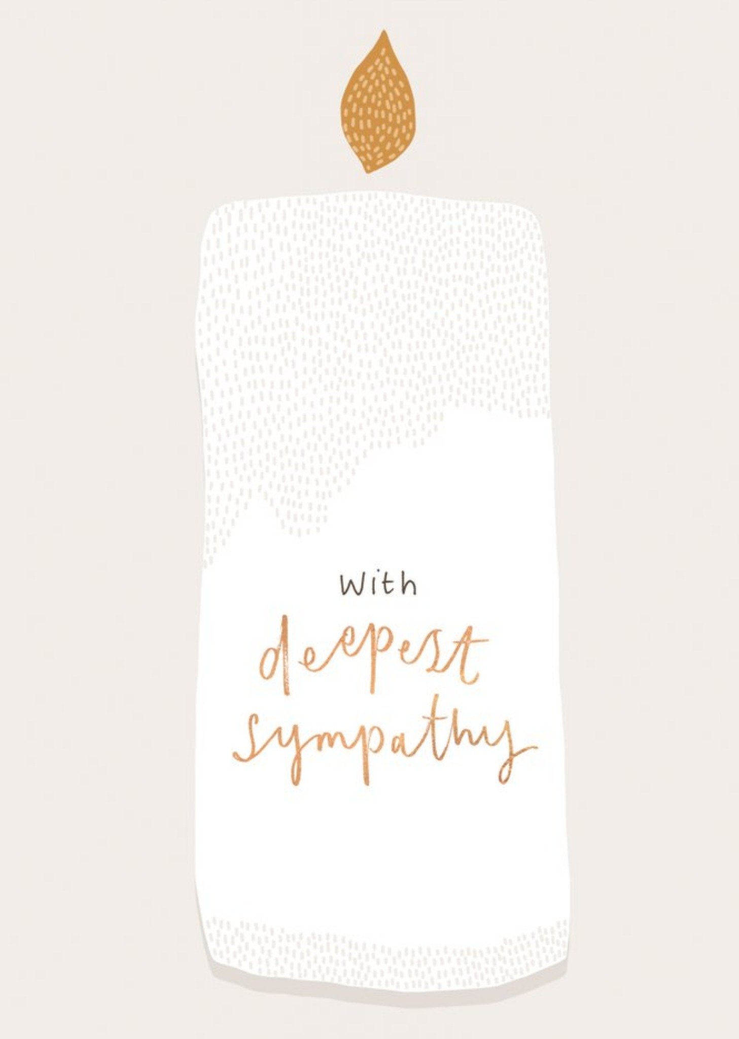 Moonpig Simple Illustrated Candle With Deepest Sympathy Card, Large