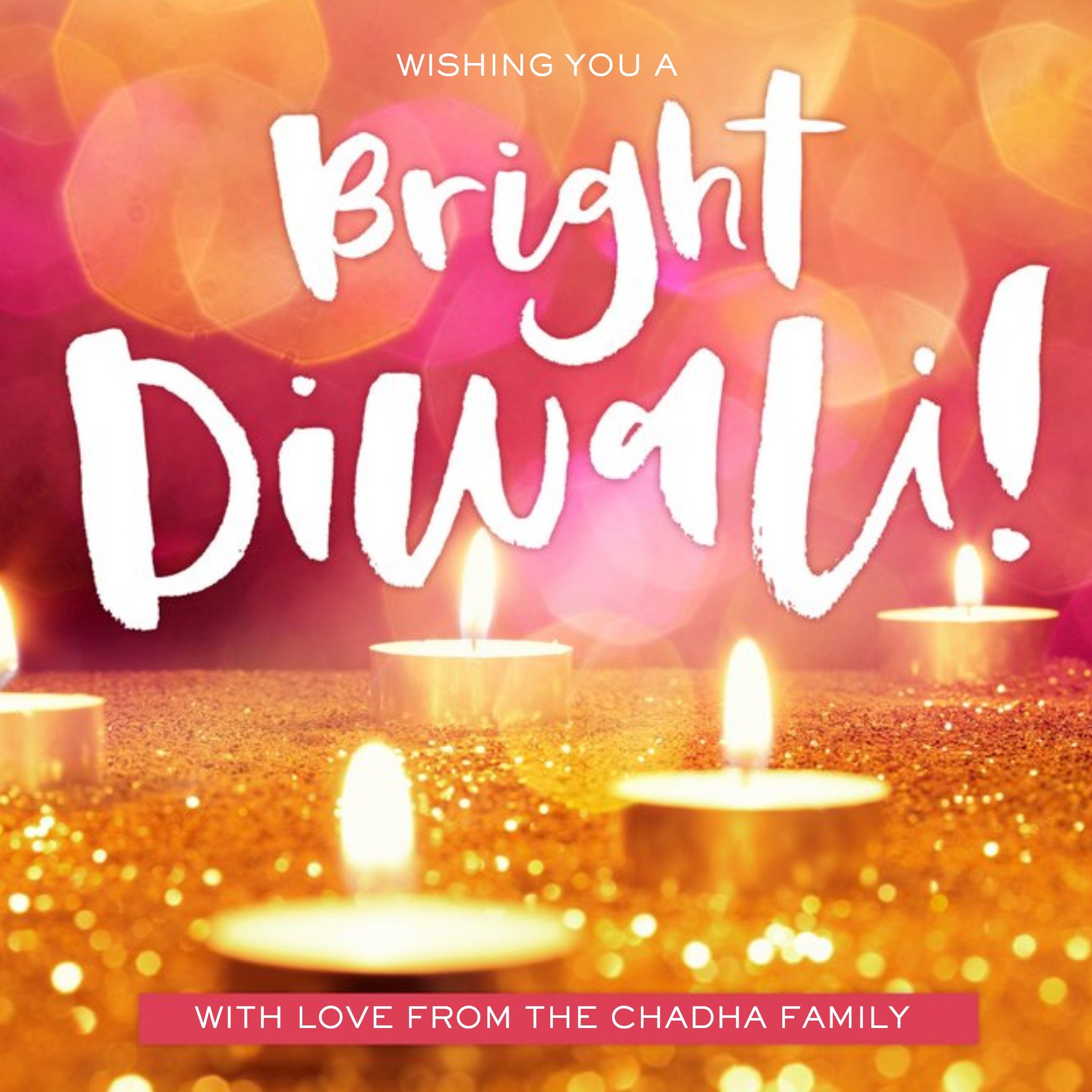 Wishing You A Bright Diwali Personalised Card, Square