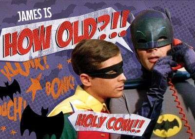 Vintage 60S Batman And Robin Funny Personalised Happy Birthday Card