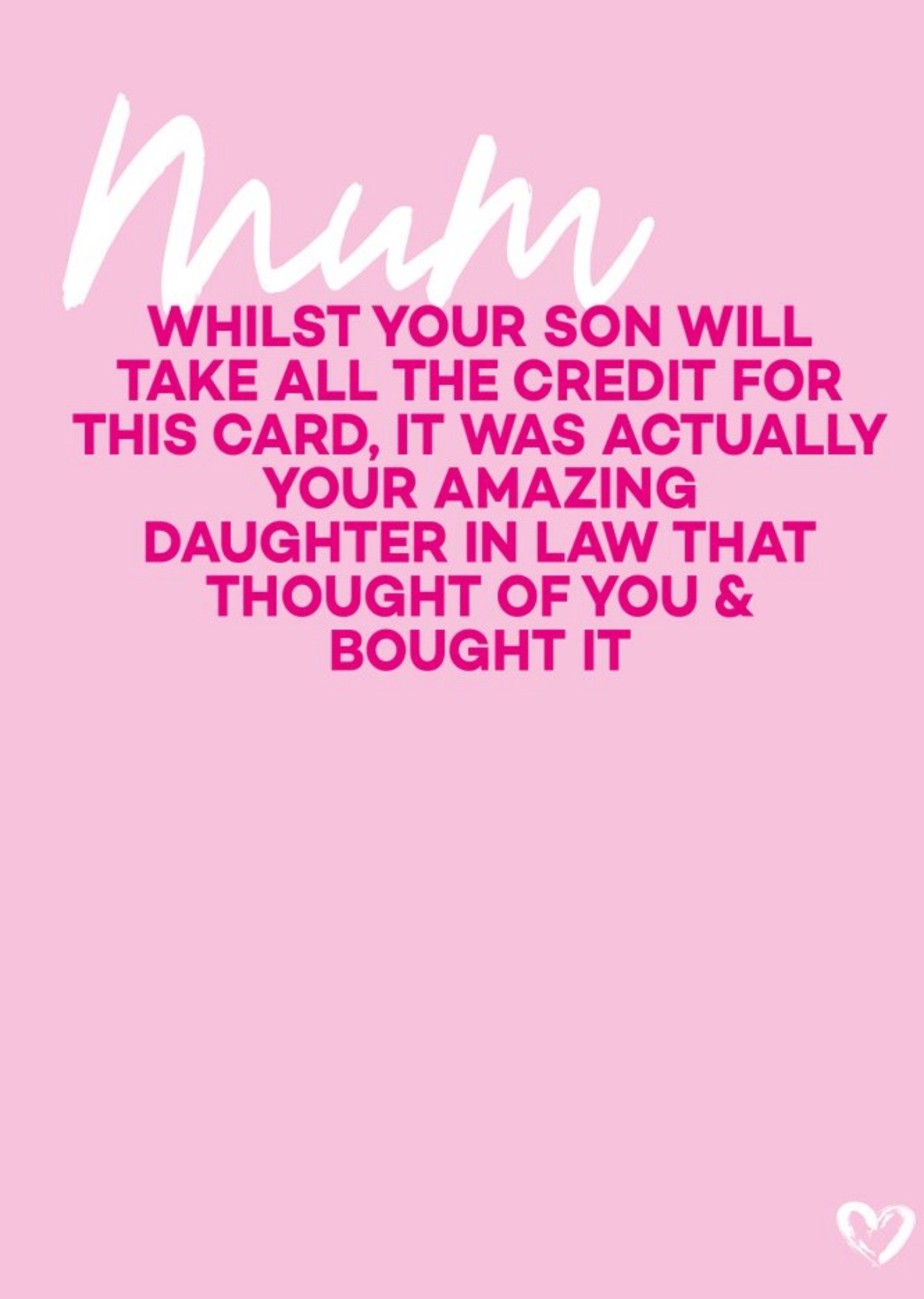 Filthy Sentiments Funny Typographic Mum Your Son Will Take All The Credit For This Card