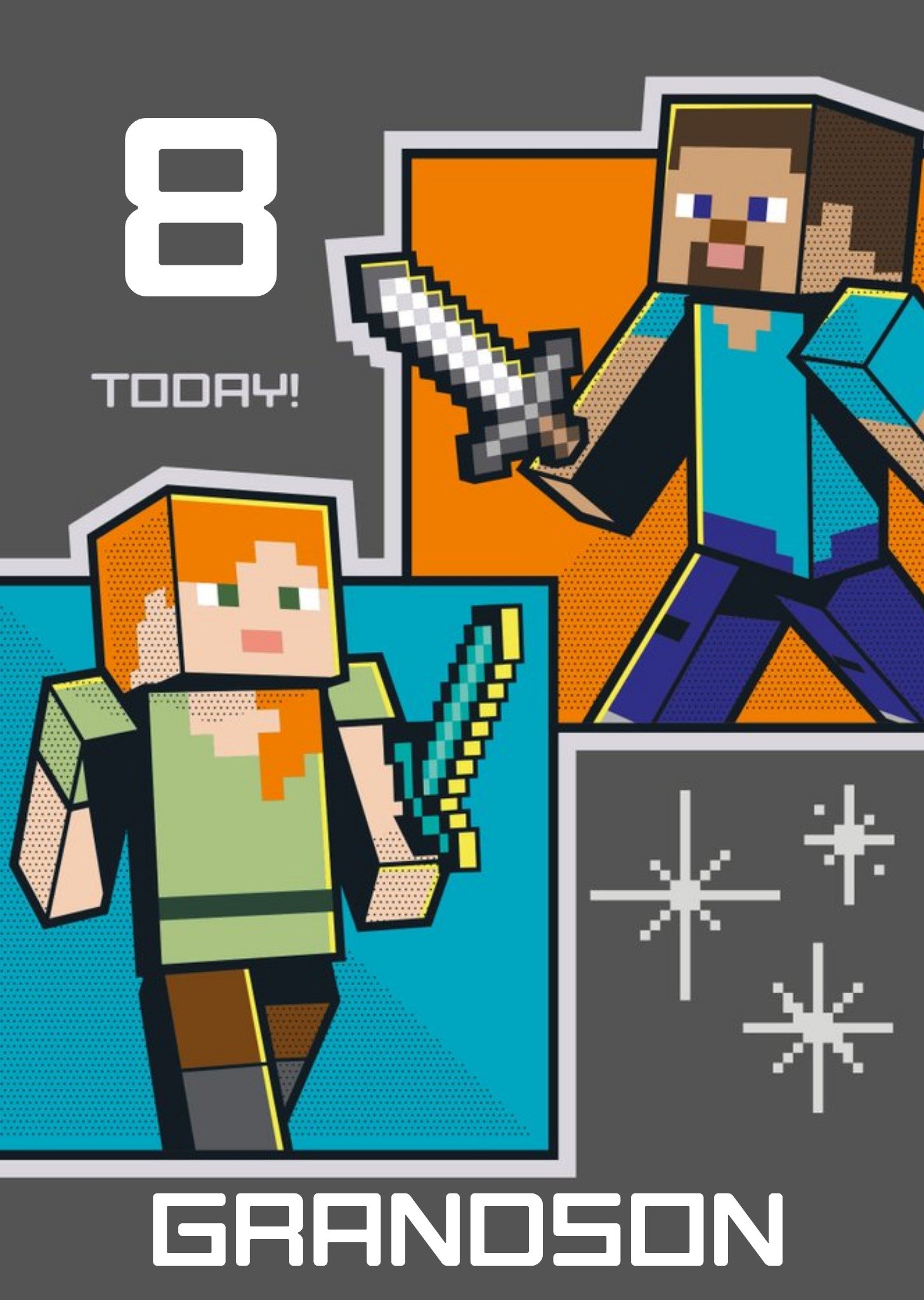 Illustrated Minecraft Avatar Age Birthday Card Ecard